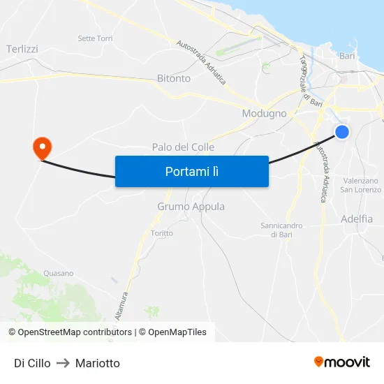 Di Cillo to Mariotto map