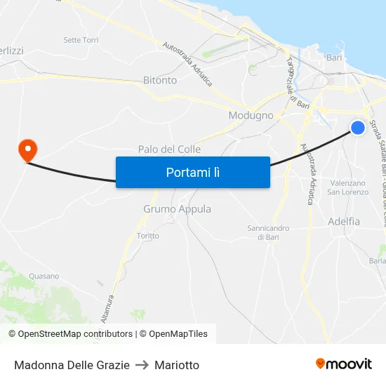 Madonna Delle Grazie to Mariotto map