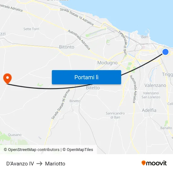 D'Avanzo IV to Mariotto map