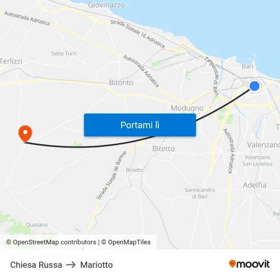 Chiesa Russa to Mariotto map
