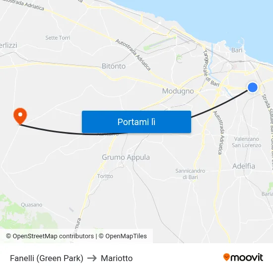 Fanelli (Green Park) to Mariotto map