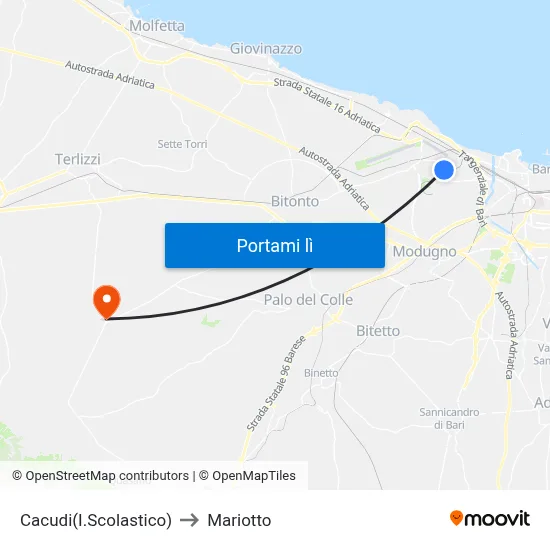 Cacudi(I.Scolastico) to Mariotto map