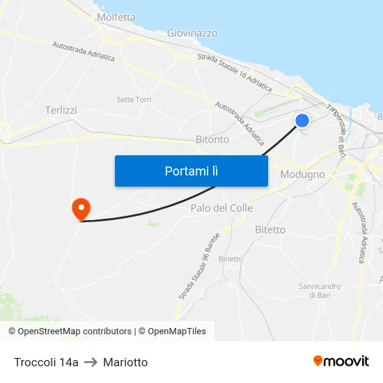 Troccoli 14a to Mariotto map