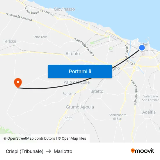 Crispi (Tribunale) to Mariotto map