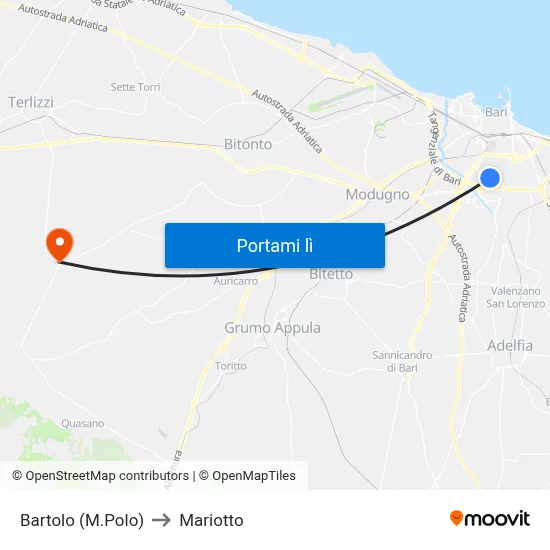 Bartolo (M.Polo) to Mariotto map