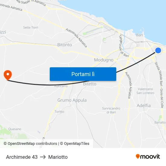 Archimede 43 to Mariotto map