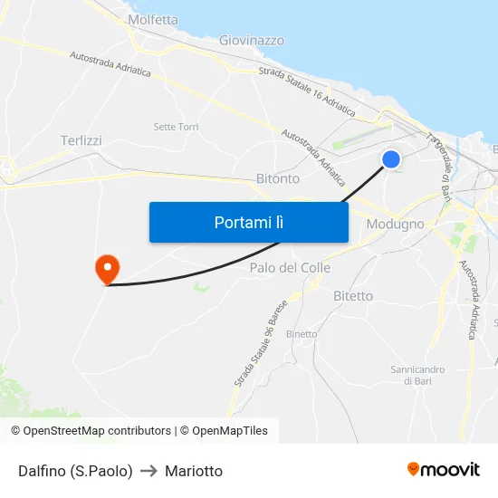 Dalfino (S.Paolo) to Mariotto map