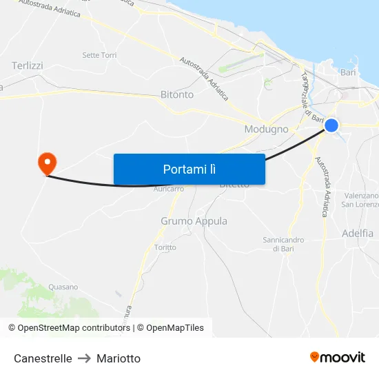 Canestrelle to Mariotto map