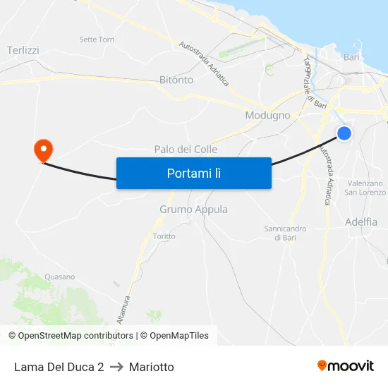 Lama Del Duca 2 to Mariotto map