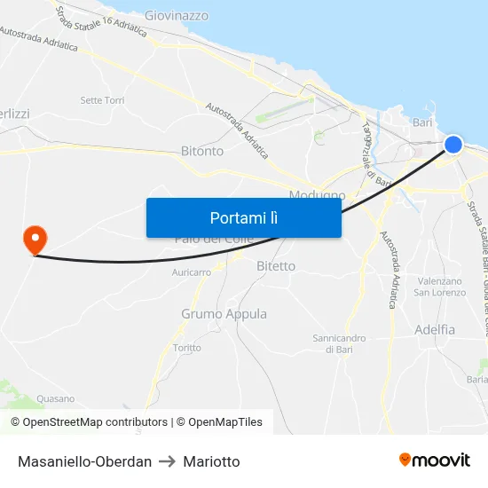 Masaniello-Oberdan to Mariotto map