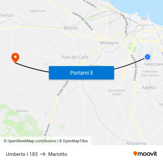 Umberto I 183 to Mariotto map