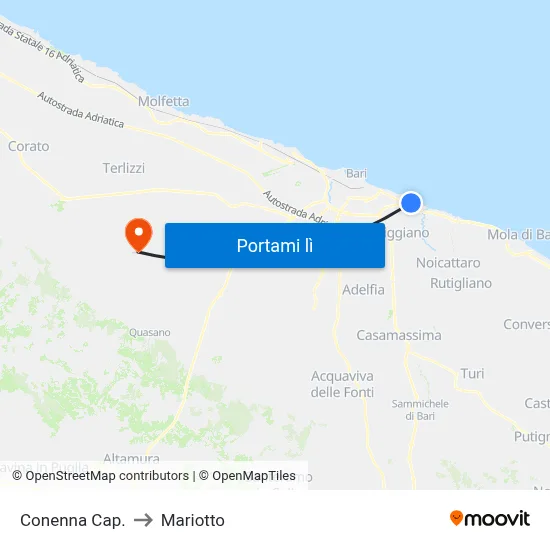 Conenna Cap. to Mariotto map