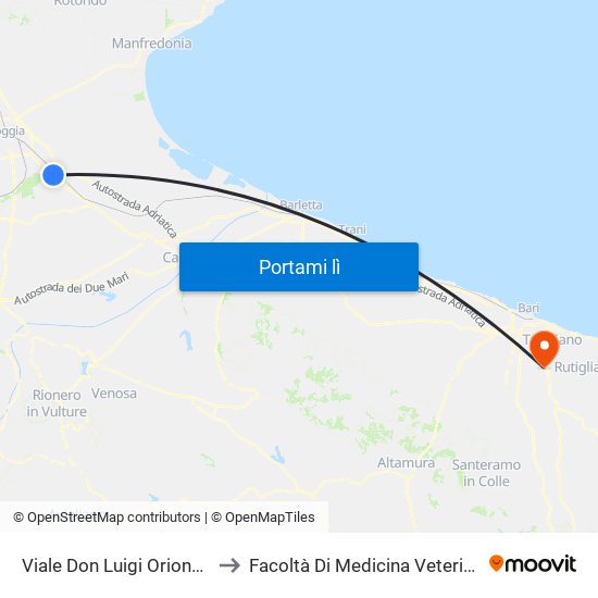 Viale Don Luigi Orione, 11 to Facoltà Di Medicina Veterinaria map