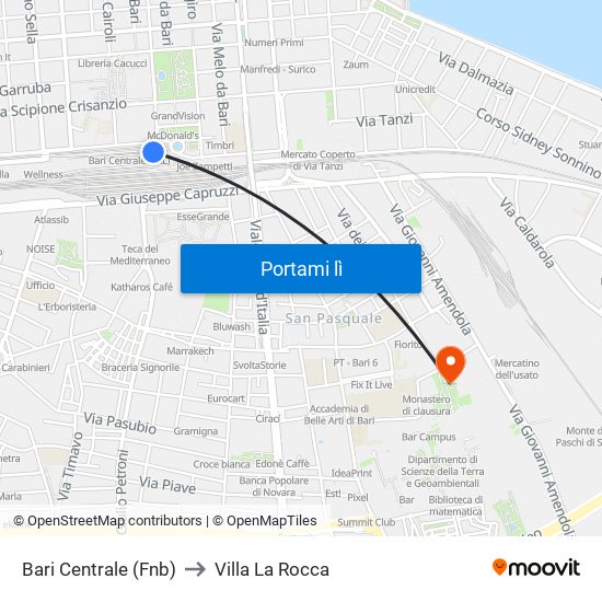 Bari Centrale (Fnb) to Villa La Rocca map