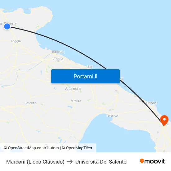 Marconi (Liceo Classico) to Università Del Salento map