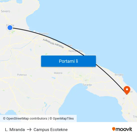 L. Miranda to Campus Ecotekne map