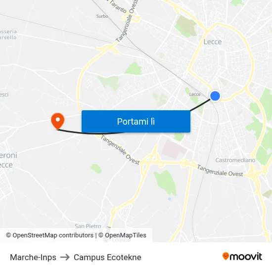 Marche-Inps to Campus Ecotekne map