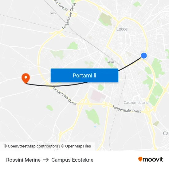 Rossini-Merine to Campus Ecotekne map