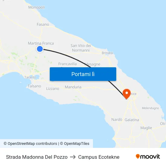 Strada Madonna Del Pozzo to Campus Ecotekne map