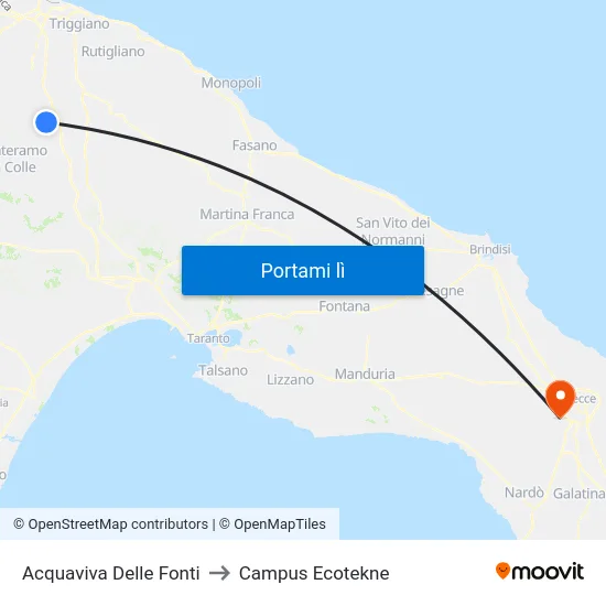 Acquaviva Delle Fonti to Campus Ecotekne map
