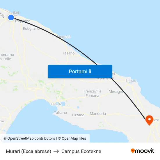 Murari (Excalabrese) to Campus Ecotekne map