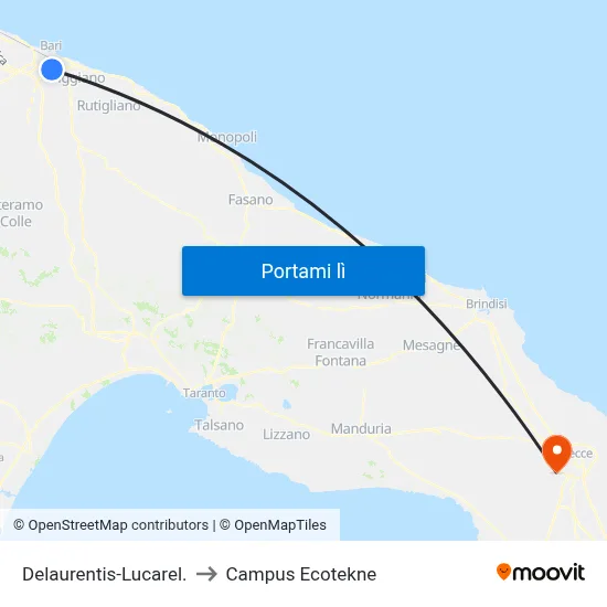 Delaurentis-Lucarel. to Campus Ecotekne map