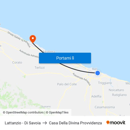 Lattanzio - Di Savoia to Casa Della Divina Provvidenza map
