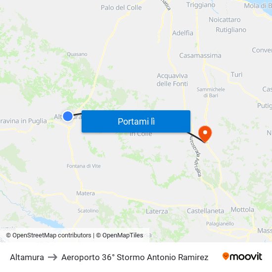 Altamura to Aeroporto 36° Stormo Antonio Ramirez map