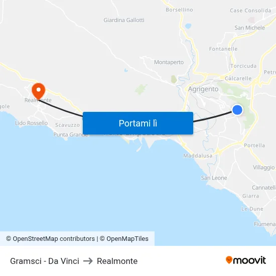 Gramsci - Da Vinci to Realmonte map