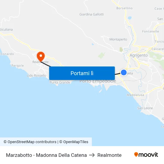 Marzabotto - Madonna Della Catena to Realmonte map