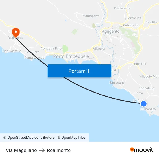 Via Magellano to Realmonte map