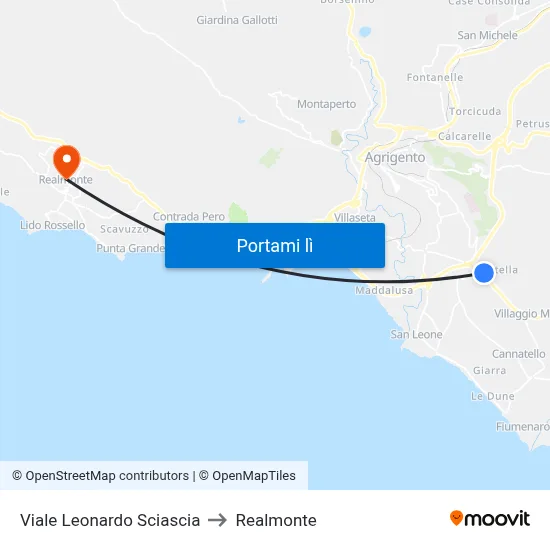 Viale Leonardo Sciascia to Realmonte map
