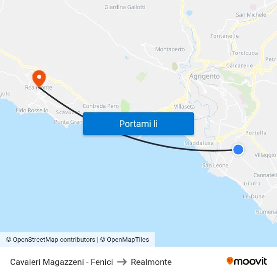 Cavaleri Magazzeni - Fenici to Realmonte map