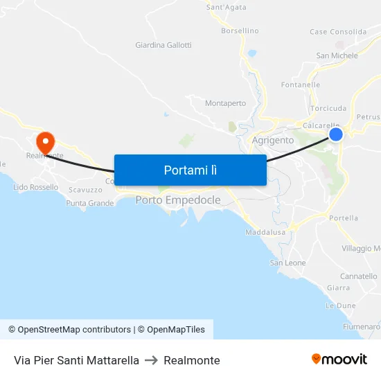 Via Pier Santi Mattarella to Realmonte map