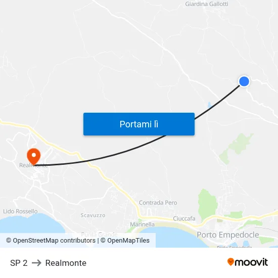 SP 2 to Realmonte map