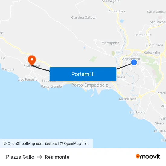 Piazza Gallo to Realmonte map