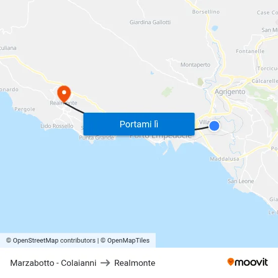 Marzabotto - Colaianni to Realmonte map