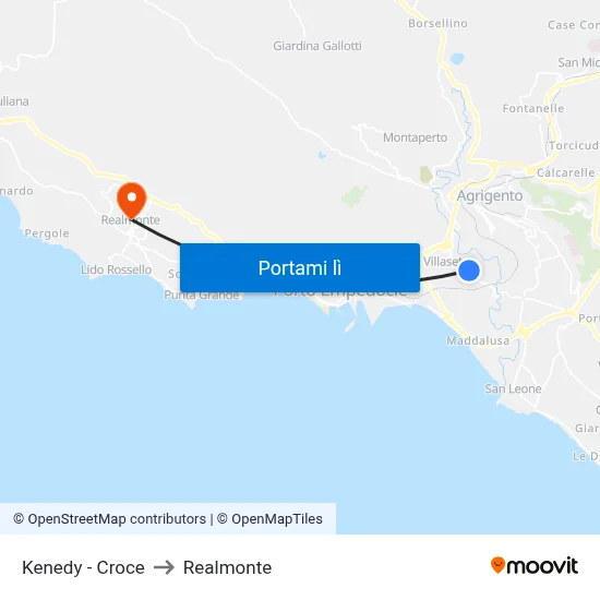 Kenedy - Croce to Realmonte map