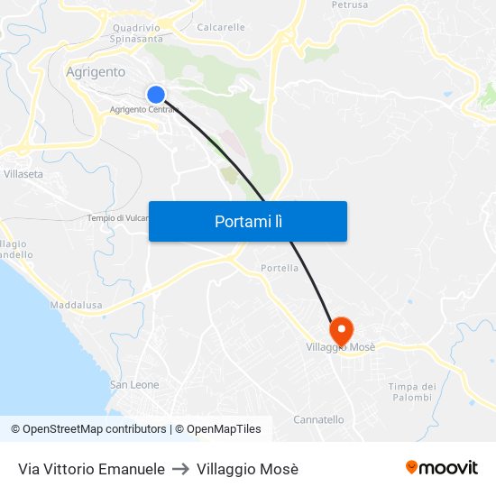 Via Vittorio Emanuele to Villaggio Mosè map