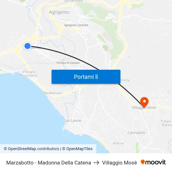 Marzabotto - Madonna Della Catena to Villaggio Mosè map