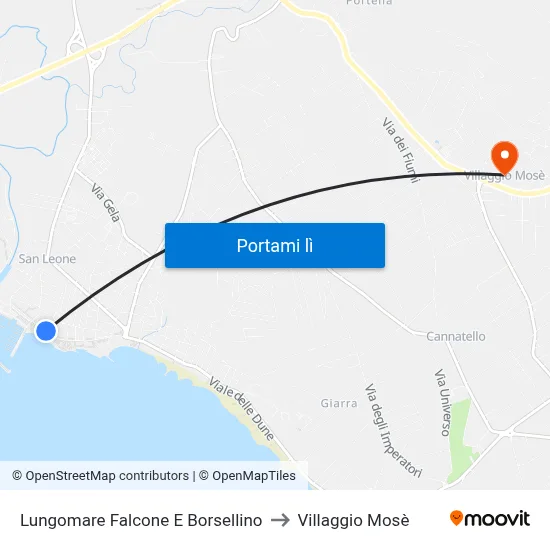 Lungomare Falcone E Borsellino to Villaggio Mosè map