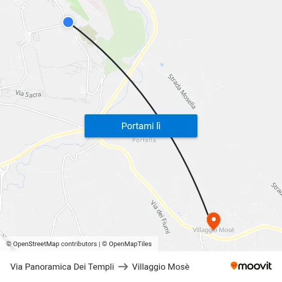 Via Panoramica Dei Templi to Villaggio Mosè map