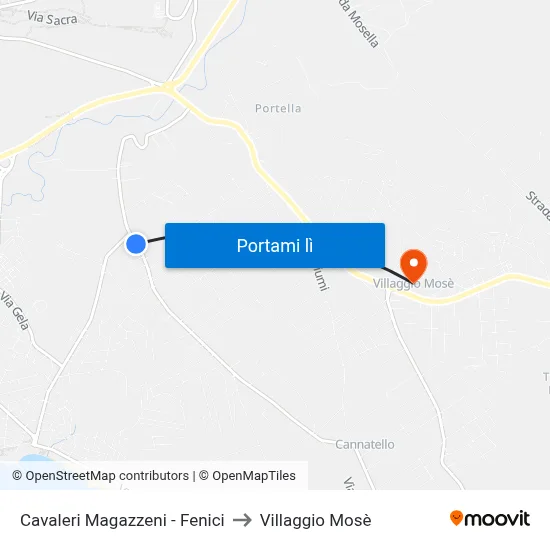 Cavaleri Magazzeni - Fenici to Villaggio Mosè map