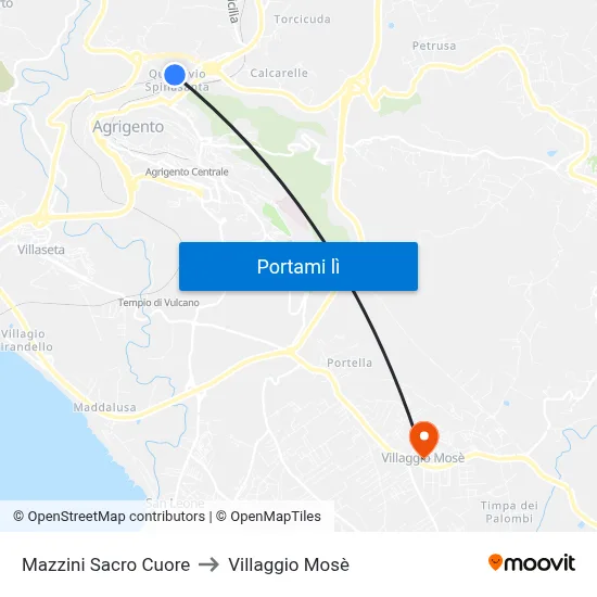 Mazzini Sacro Cuore to Villaggio Mosè map