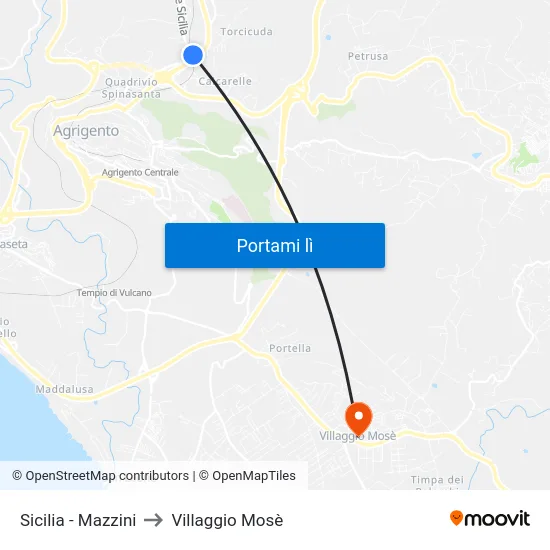 Sicilia - Mazzini to Villaggio Mosè map