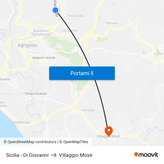 Sicilia - Di Giovanni to Villaggio Mosè map