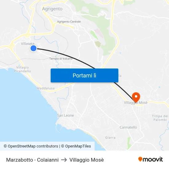 Marzabotto - Colaianni to Villaggio Mosè map