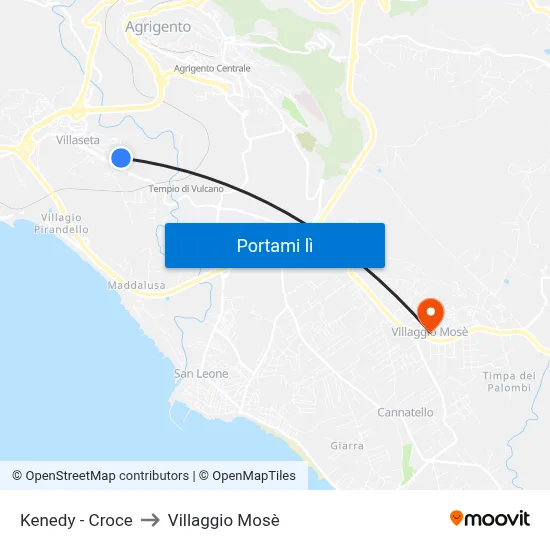 Kenedy - Croce to Villaggio Mosè map