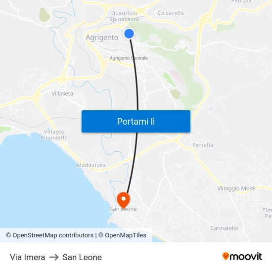 Via Imera to San Leone map