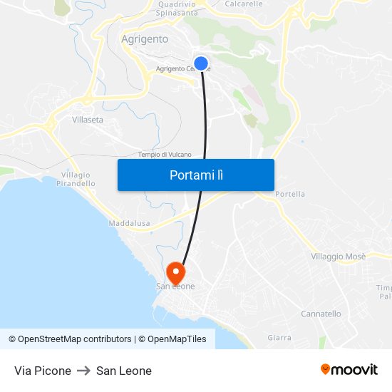 Via Picone to San Leone map